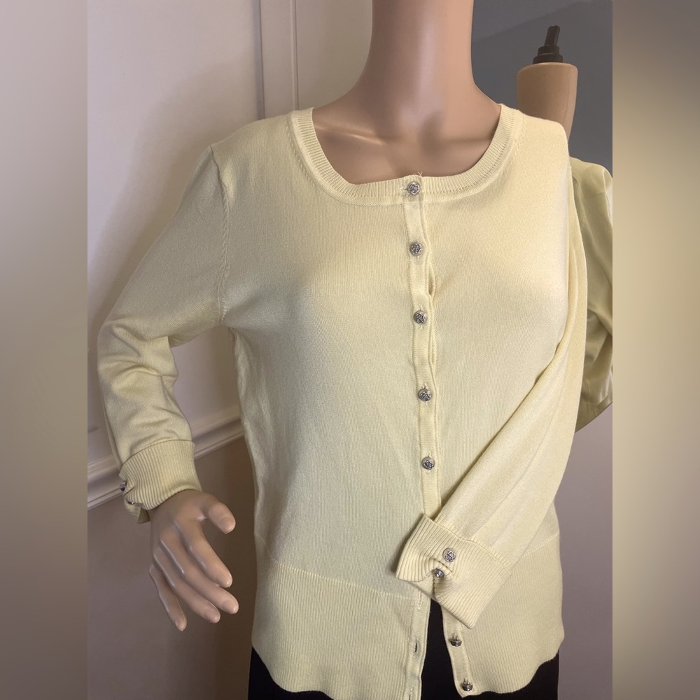 Audrey & Grace cardigan sweater crema yellow Size XL NWOT
